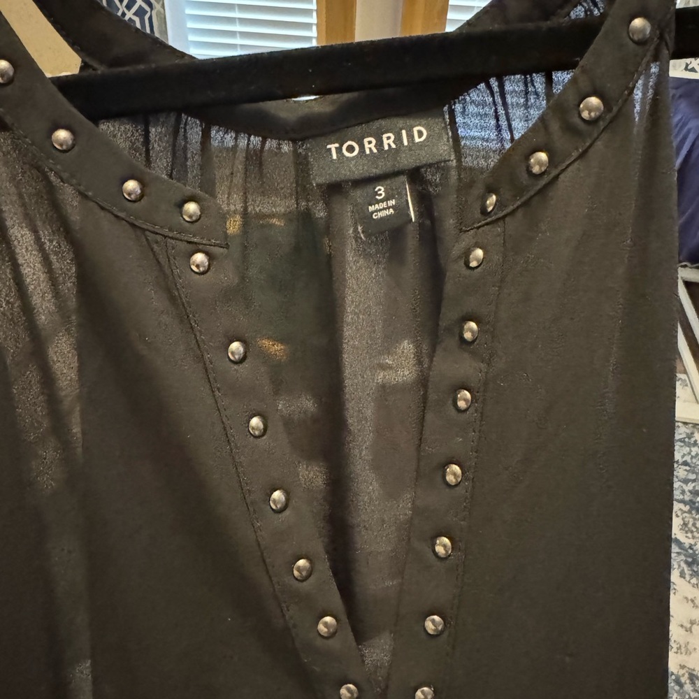 Torrid Black Studded Blouse